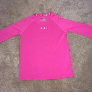 Pink Under Armour Long Sleeve Fitted Top